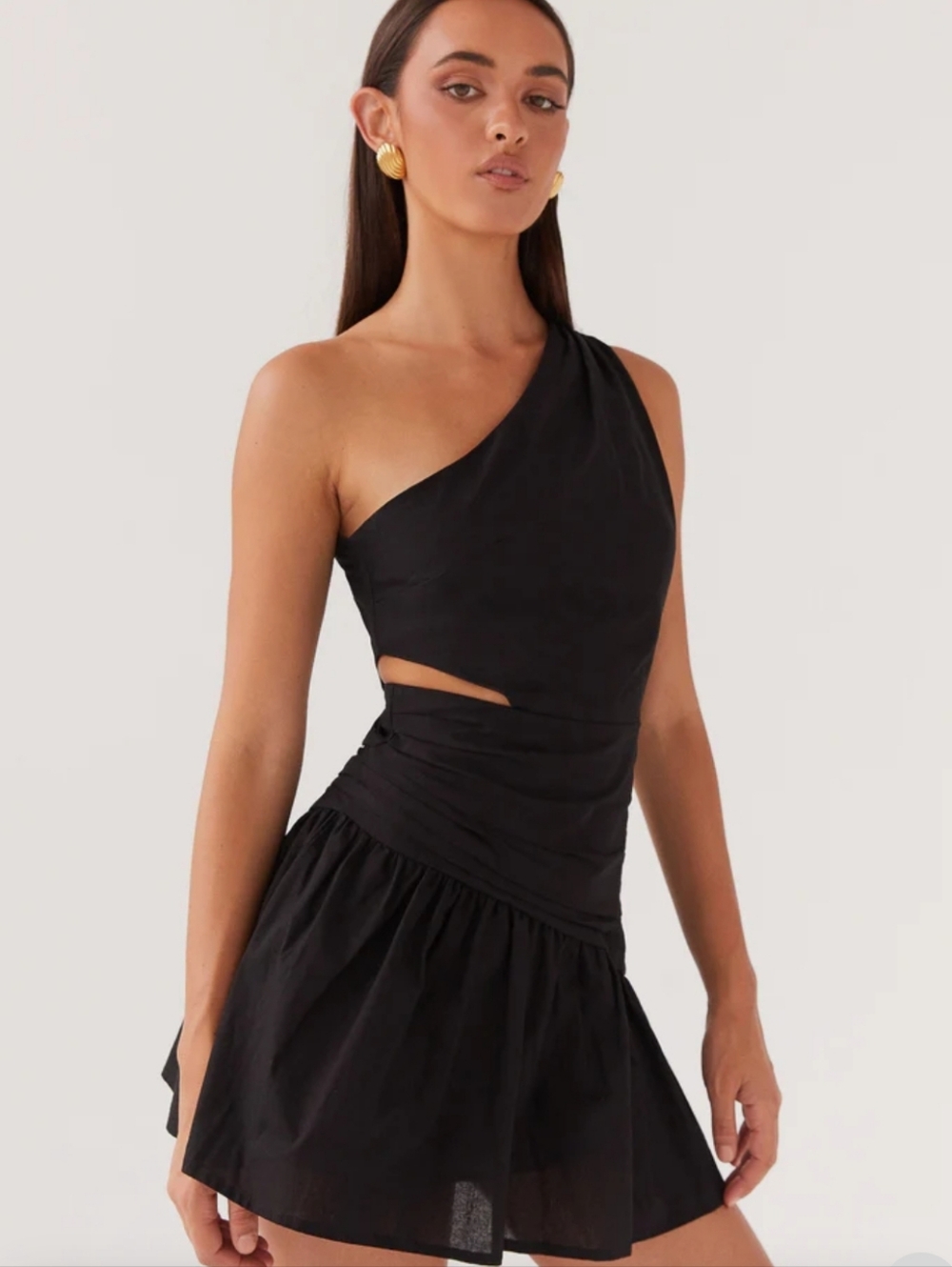 NWT Sunkissed Hearts Linen Mini Dress - Black Size 10